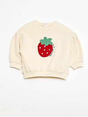 Sweat-shirt à manches longues avec patch en maille bouclette