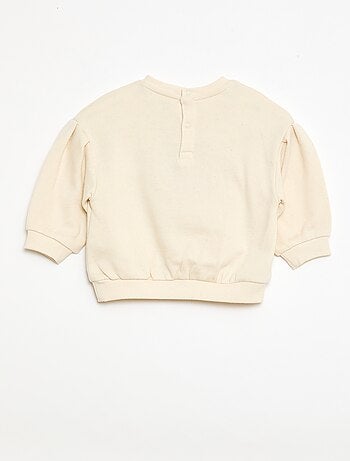 Sweat-shirt à manches longues avec patch en maille bouclette
