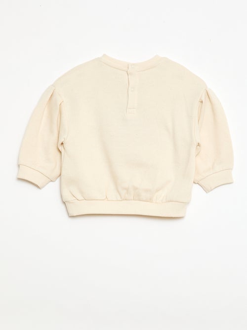 Sweat-shirt à manches longues avec patch en maille bouclette - Kiabi