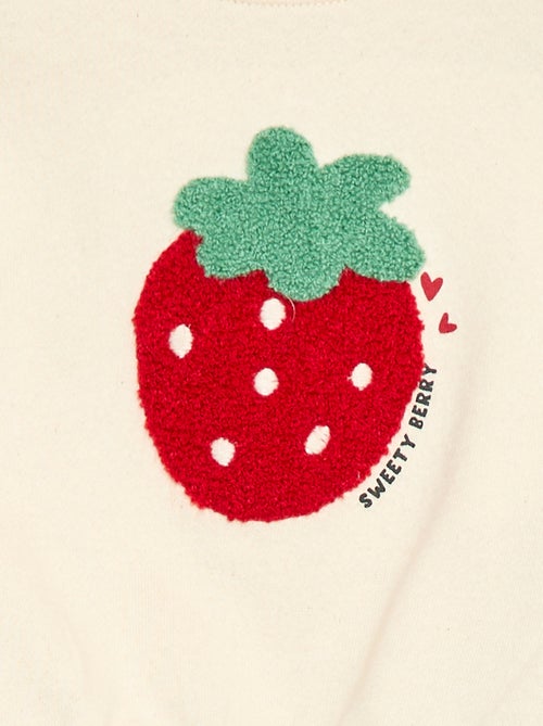 Sweat-shirt à manches longues avec patch en maille bouclette - Kiabi