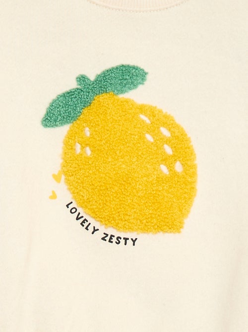 Sweat-shirt à manches longues avec patch en maille bouclette - Kiabi