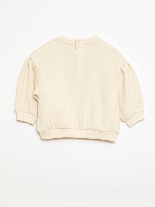 Sweat-shirt à manches longues avec patch en maille bouclette - Kiabi