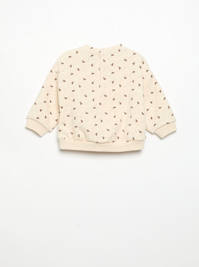 Sweat-shirt à manches longues Beige - Kiabi