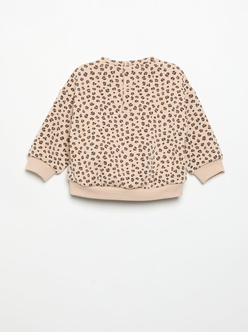 Sweat-shirt à manches longues Beige - Kiabi