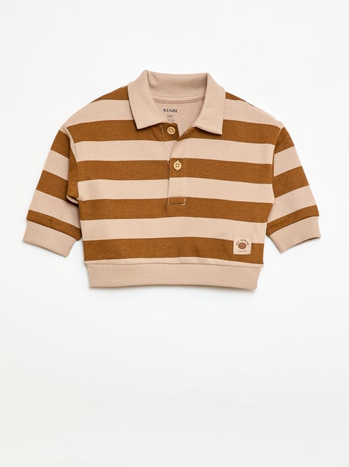 Sweat-shirt à manches longues col polo - Kiabi