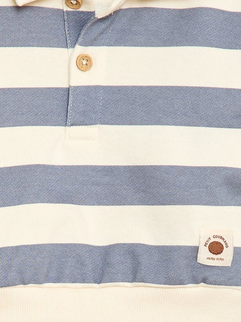 Sweat-shirt à manches longues col polo Bleu - Kiabi