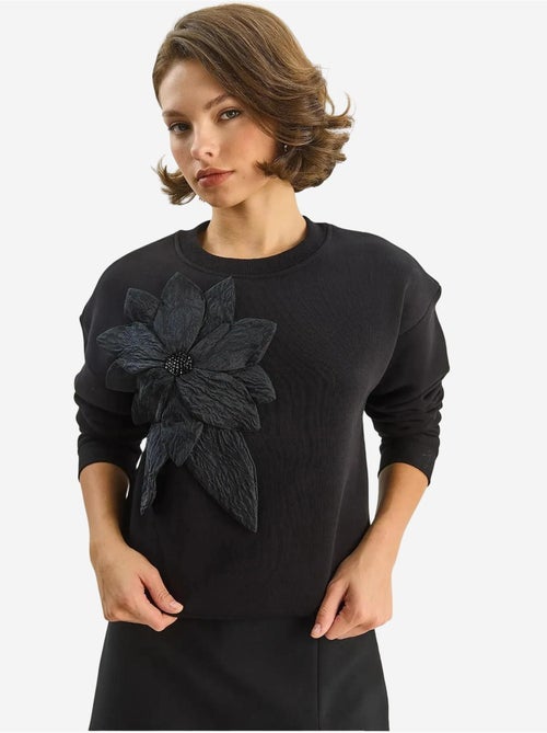 Sweat-shirt à manches longues et col rond avec détails d'accessoires lucci - Kiabi Sweat-shirt à manches longues et col rond avec détails d'accessoires lucci - Kiabi