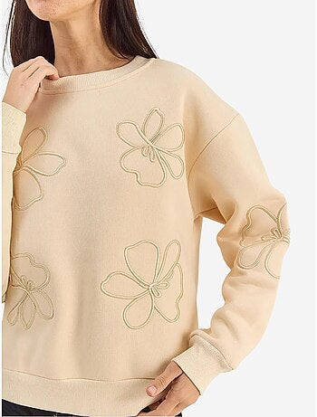 Sweat-shirt à manches longues et col rond brodé lucci