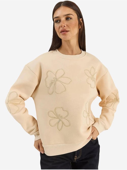 Sweat-shirt à manches longues et col rond brodé lucci - Kiabi Sweat-shirt à manches longues et col rond brodé lucci - Kiabi