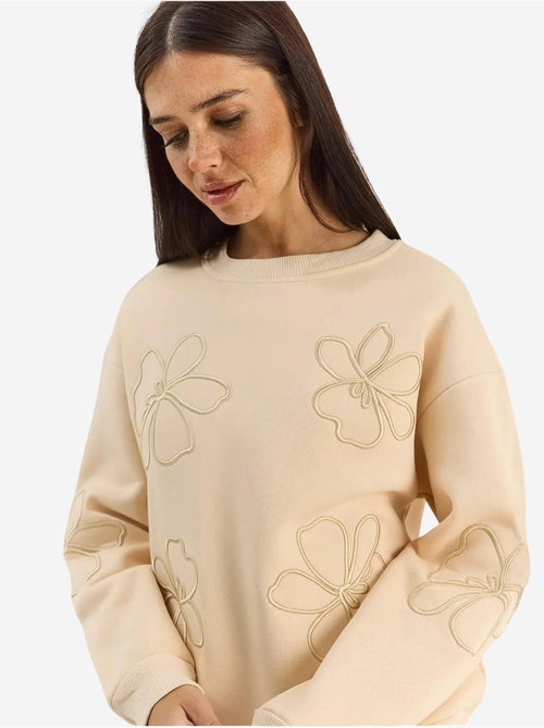 Sweat-shirt à manches longues et col rond brodé lucci - Kiabi Sweat-shirt à manches longues et col rond brodé lucci - Kiabi