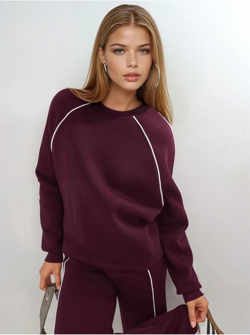 Sweat-shirt à manches longues et col rond coupe décontractée busem - Kiabi Sweat-shirt à manches longues et col rond coupe décontractée busem - Kiabi