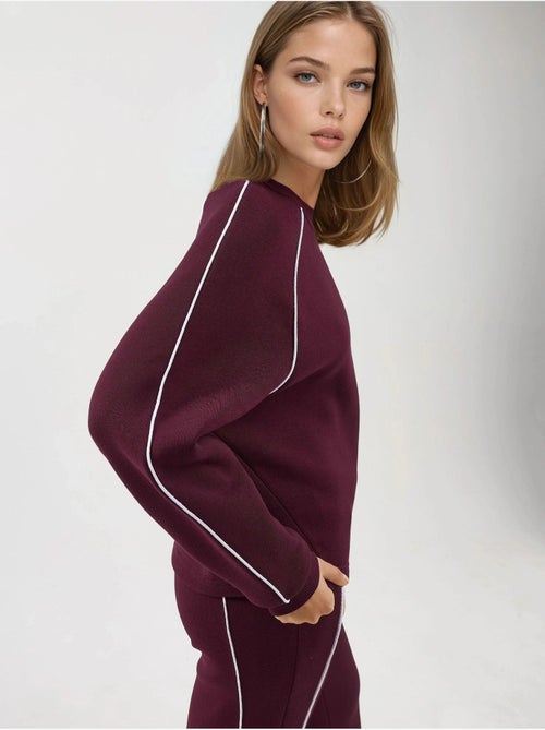 Sweat-shirt à manches longues et col rond coupe décontractée busem - Kiabi Sweat-shirt à manches longues et col rond coupe décontractée busem - Kiabi