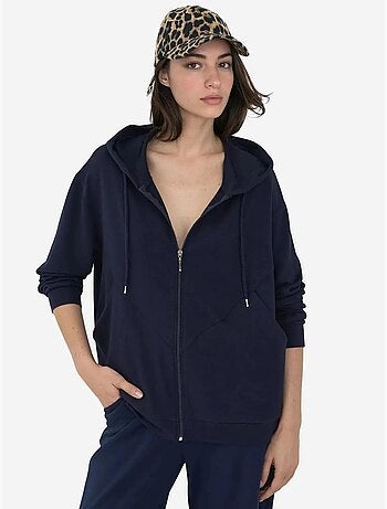 Sweat-shirt à manches longues et col zippé à motifs hiccup