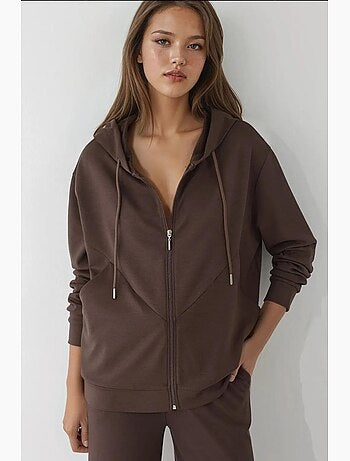Sweat-shirt à manches longues et col zippé à motifs hiccup