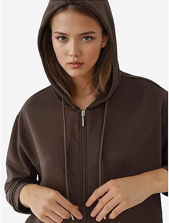 Sweat-shirt à manches longues et col zippé à motifs hiccup