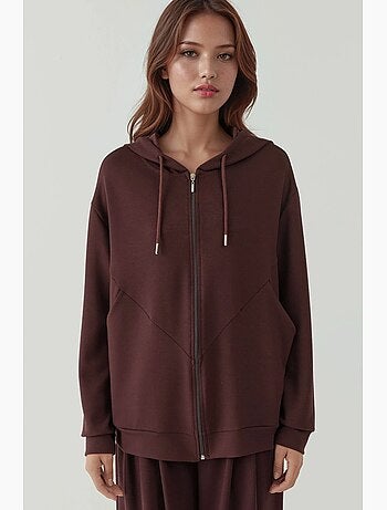 Sweat-shirt à manches longues et col zippé à motifs hiccup