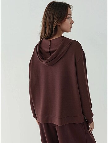 Sweat-shirt à manches longues et col zippé à motifs