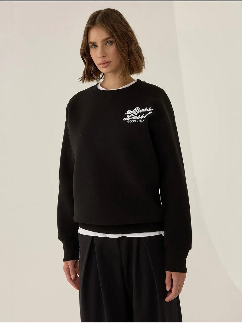 Sweat-shirt à slogan Comfort Fit Noir - Kiabi