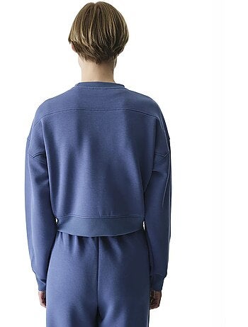 Sweat-shirt à texture soyeuse et détails contrastés, manches longues penti