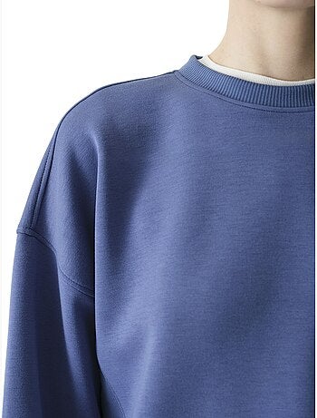 Sweat-shirt à texture soyeuse et détails contrastés, manches longues penti