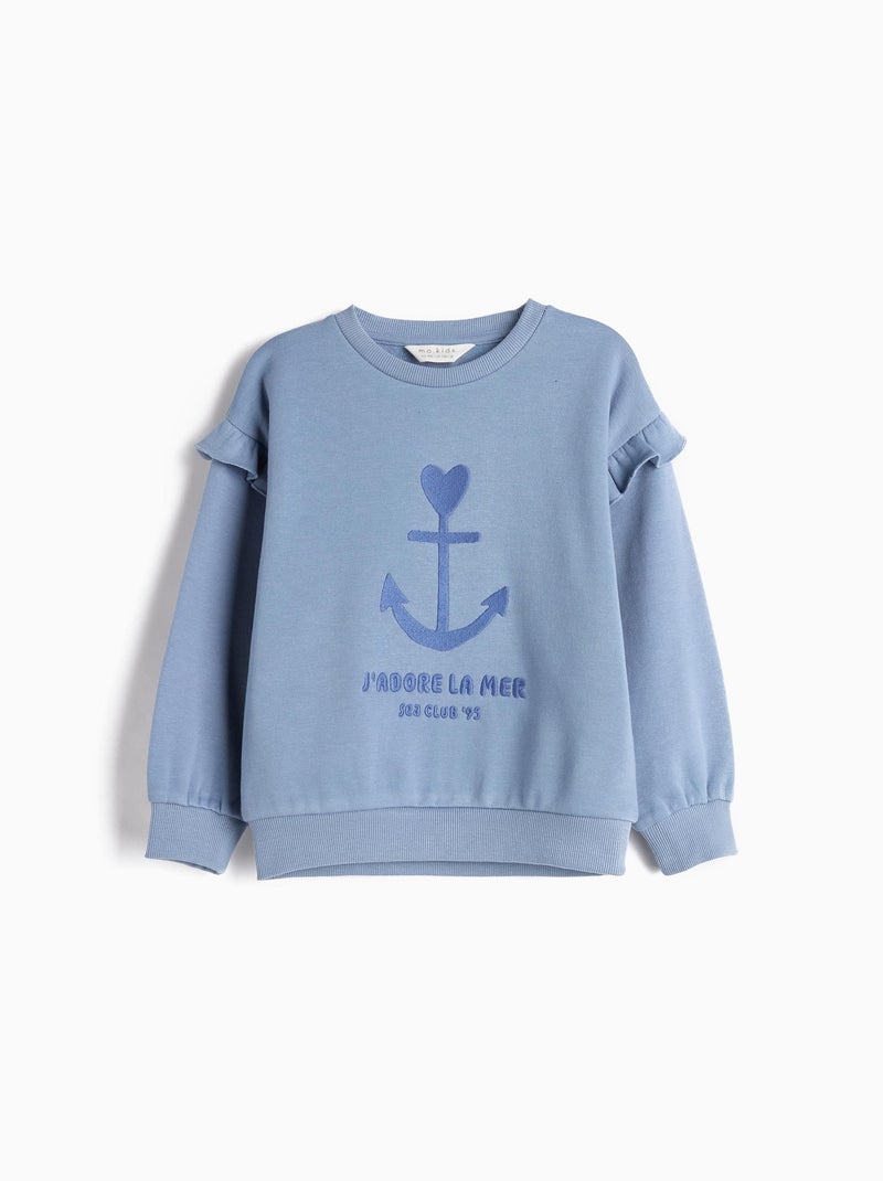 Sweat-shirt à volants MO Fashion Bleu - Kiabi