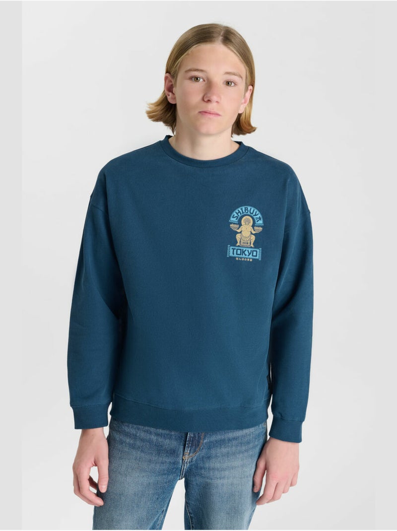 Sweat-Shirt ADDABO 'Le Temps Des Cerises' Bleu - Kiabi