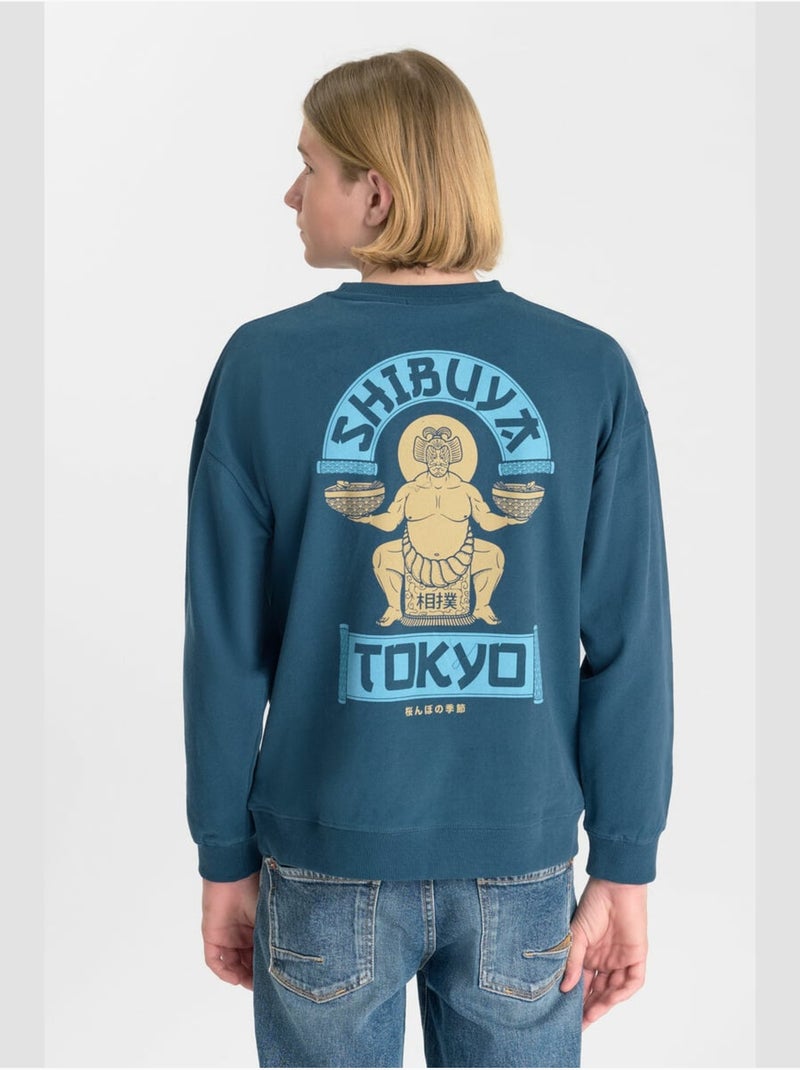 Sweat-Shirt ADDABO 'Le Temps Des Cerises' Bleu - Kiabi