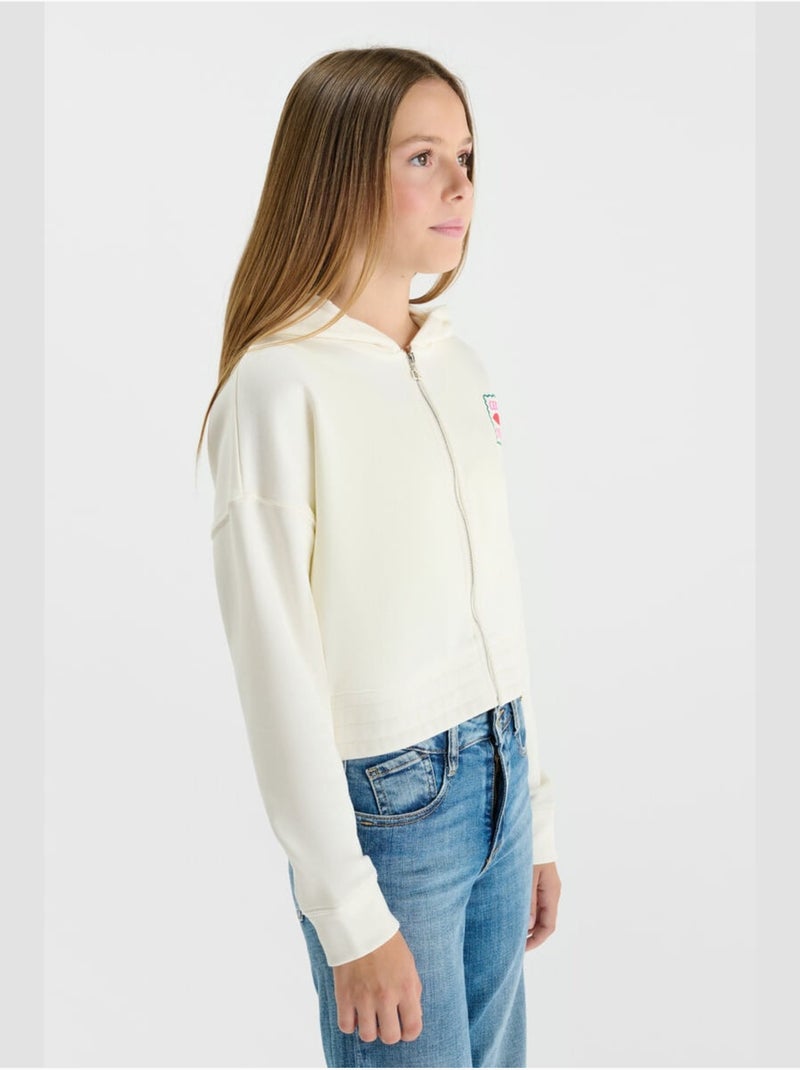 Sweat-Shirt AGNAGI 'Le Temps Des Cerises' Blanc - Kiabi