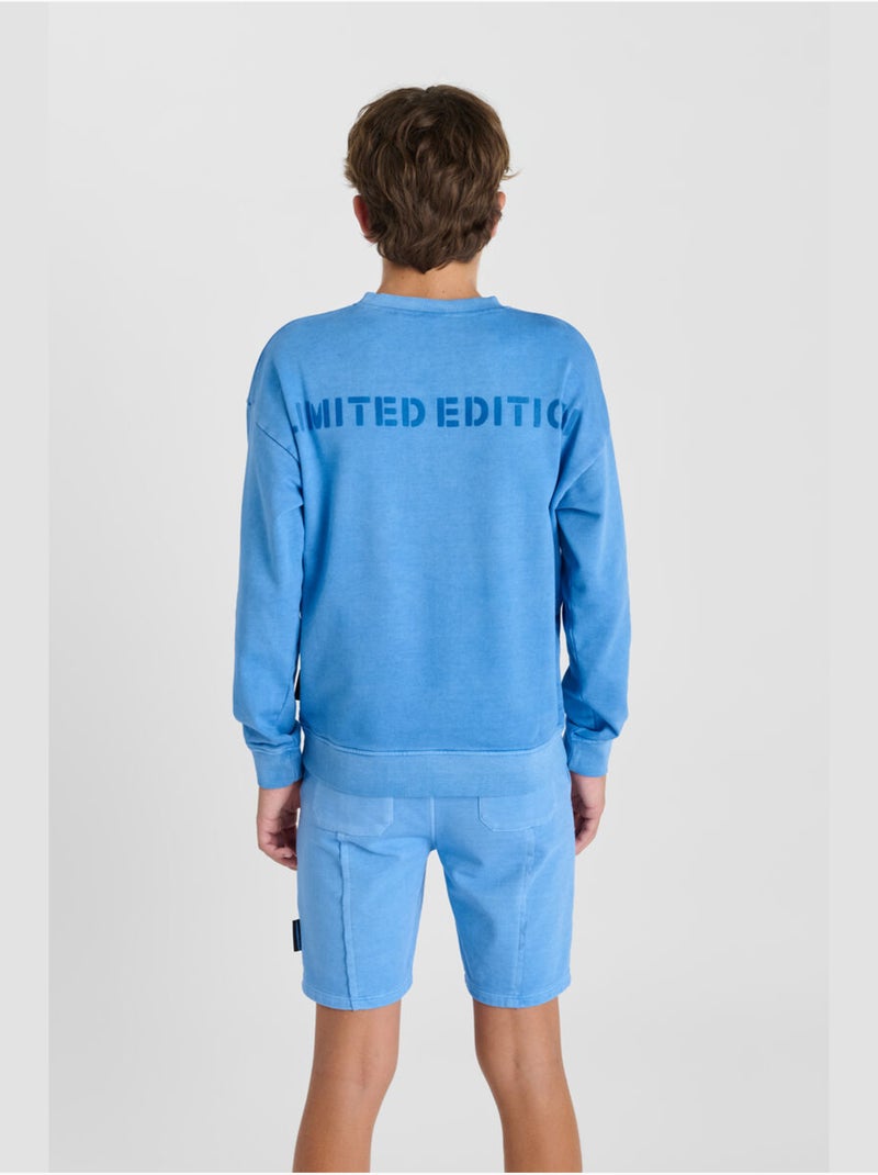Sweat-shirt andibo 'le temps des cerises' Bleu - Kiabi