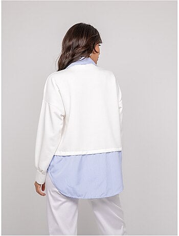 Sweat-shirt avec chemise rayures YEVANE