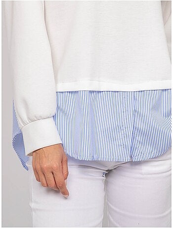 Sweat-shirt avec chemise rayures YEVANE