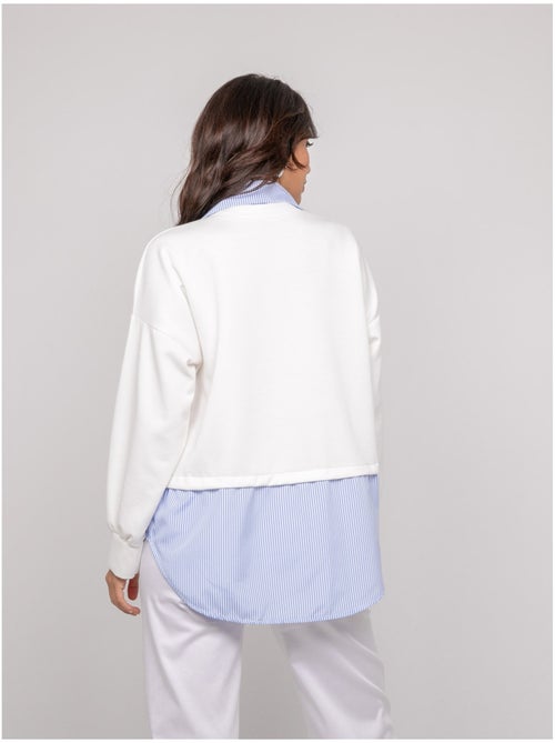 Sweat-shirt avec chemise rayures YEVANE - Kiabi