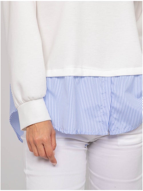 Sweat-shirt avec chemise rayures YEVANE - Kiabi