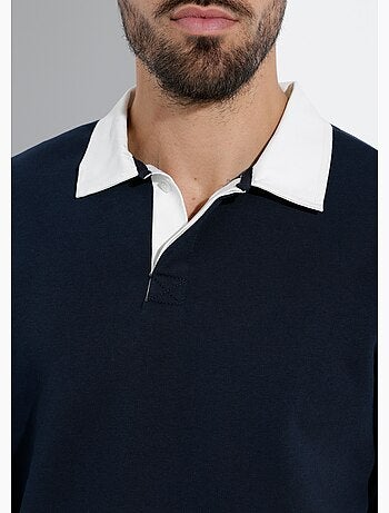 Sweat shirt avec col polo contrasté - AFIBEL