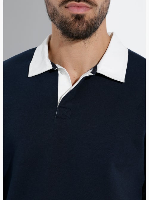 Sweat shirt avec col polo contrasté - AFIBEL - Kiabi