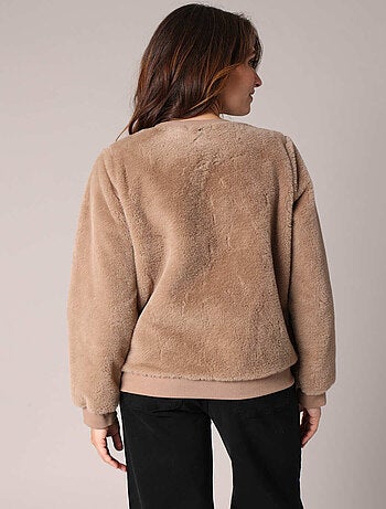 Sweat-shirt avec inscription LOVERS en relief en imprimé léopard 'Deeluxe'