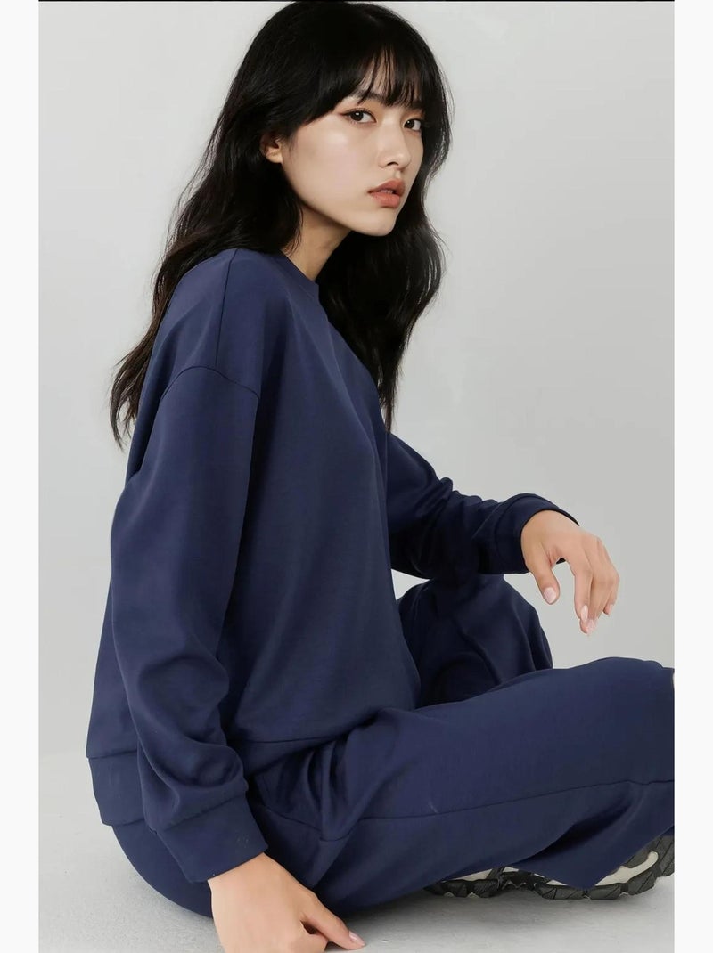 Sweat-shirt basique doux au toucher hiccup Bleu marine - Kiabi