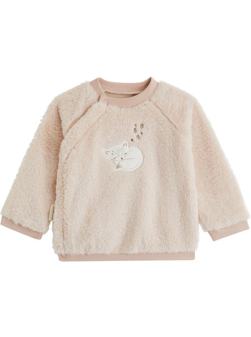 Sweat-shirt bébé en fausse fourrure doucette - Kiabi