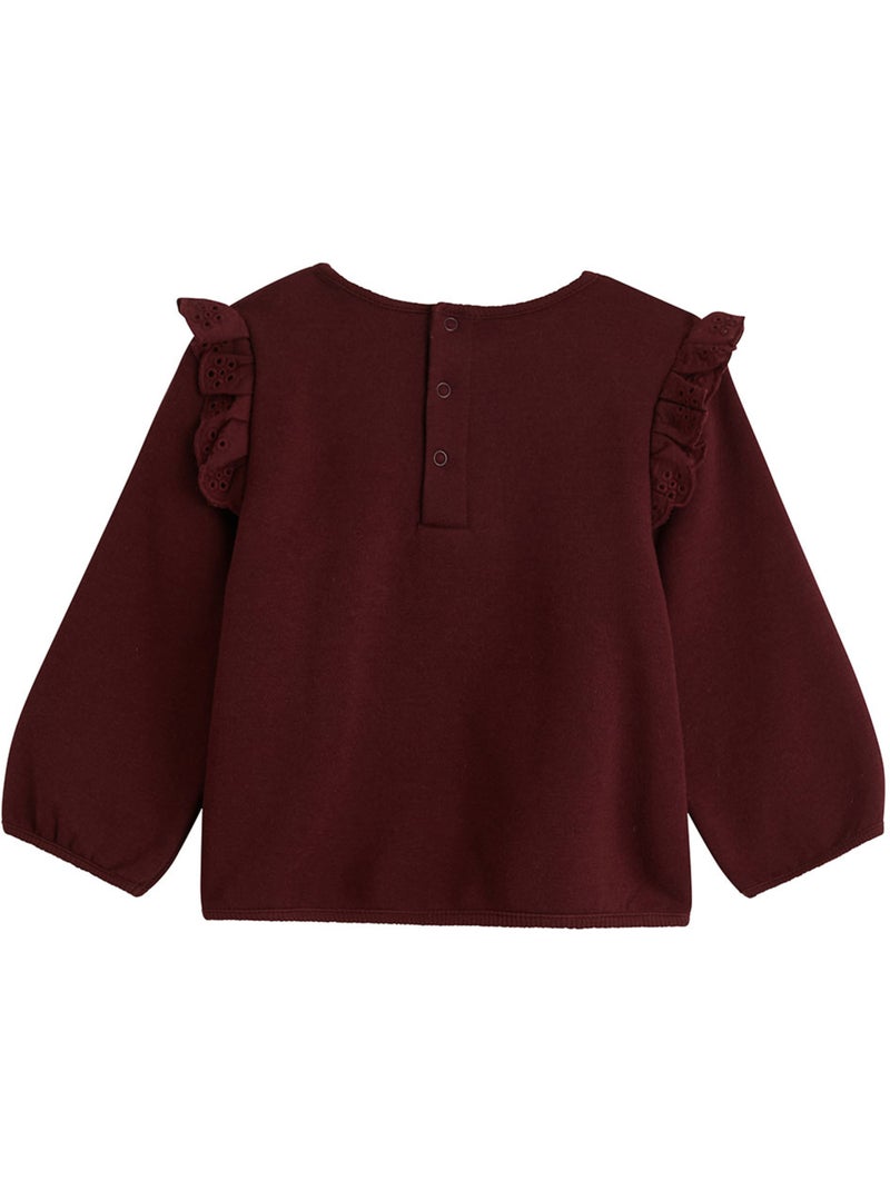 Sweat-shirt bébé en molleton aimée Bordeaux - Kiabi