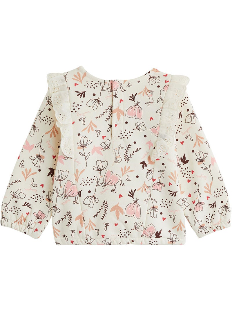 Sweat-shirt bébé en molleton aimée Ecru - Kiabi