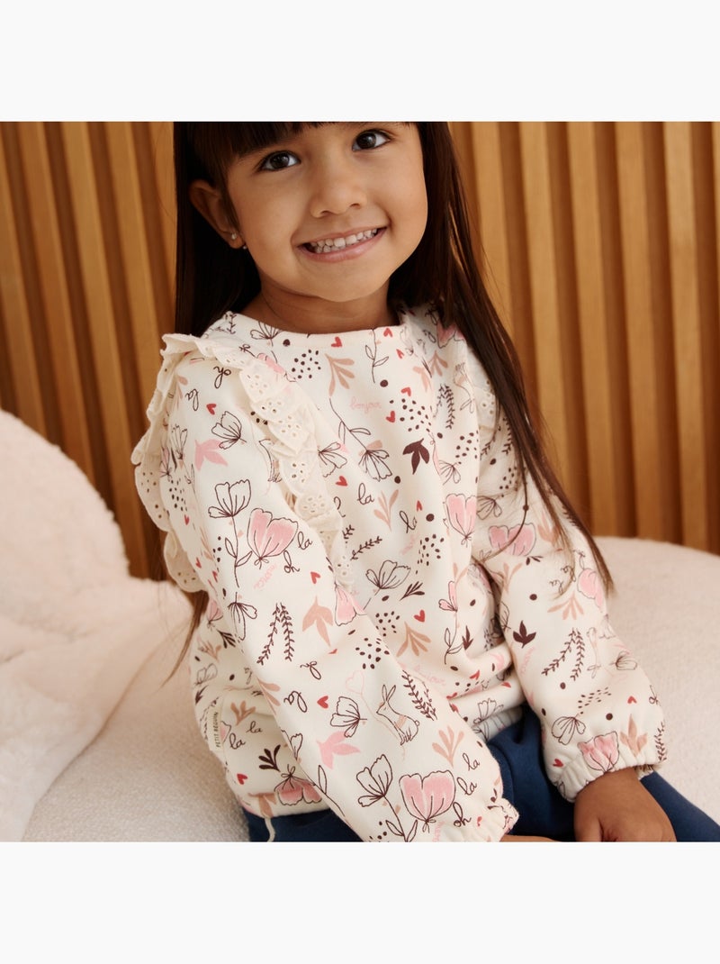 Sweat-shirt bébé en molleton aimée Ecru - Kiabi