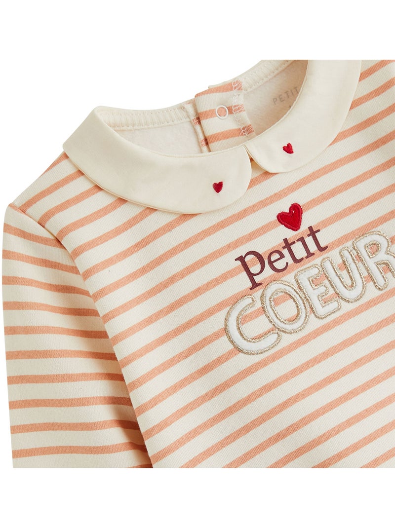 Sweat-shirt bébé en molleton aimée Ecru - Kiabi