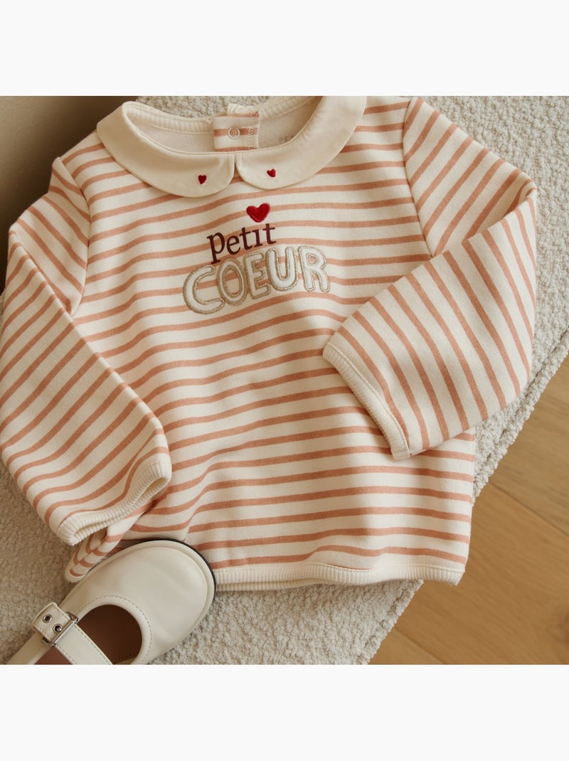 Sweat-shirt bébé en molleton aimée Ecru - Kiabi