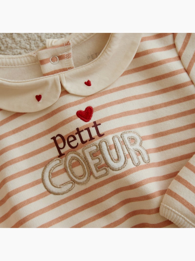 Sweat-shirt bébé en molleton aimée Ecru - Kiabi