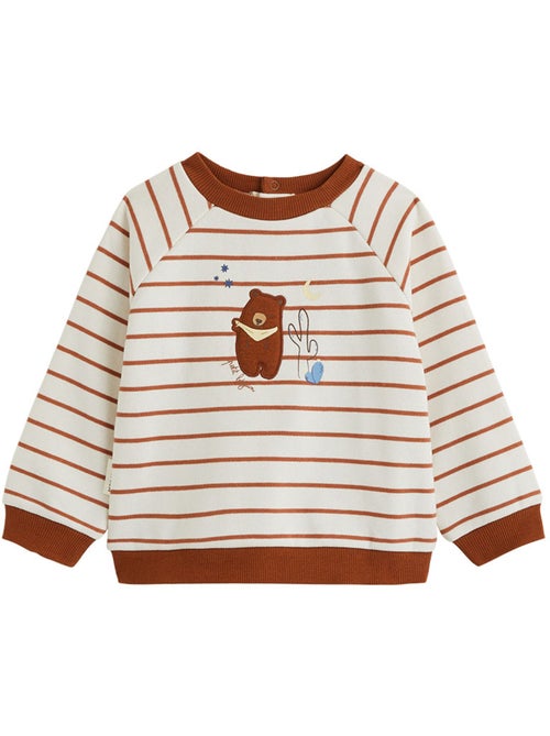 Sweat-shirt bébé en molleton moka - Kiabi