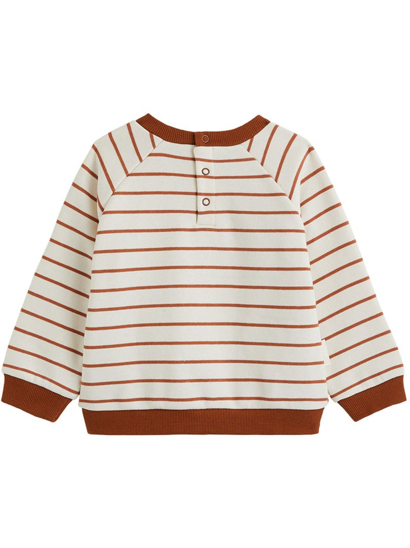 Sweat-shirt bébé en molleton moka Ecru - Kiabi