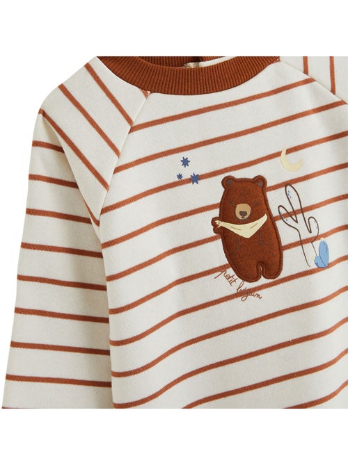 Sweat-shirt bébé en molleton moka - Kiabi
