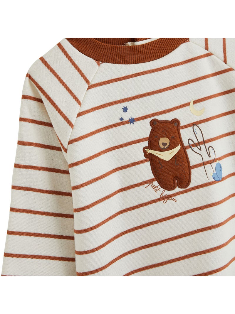 Sweat-shirt bébé en molleton moka Ecru - Kiabi
