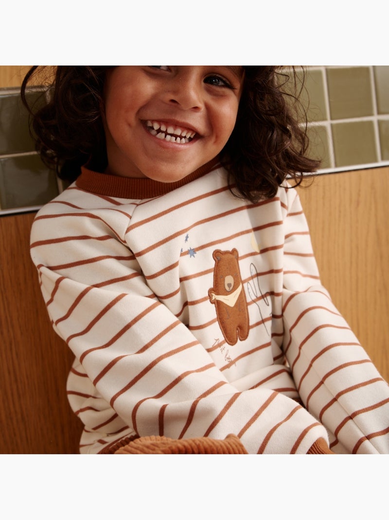 Sweat-shirt bébé en molleton moka Ecru - Kiabi