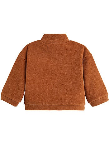 Sweat-shirt bébé en polaire moka